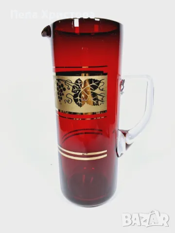 Сервиз за вода  от чешки рубинен кристал, снимка 6 - Чаши - 49694513