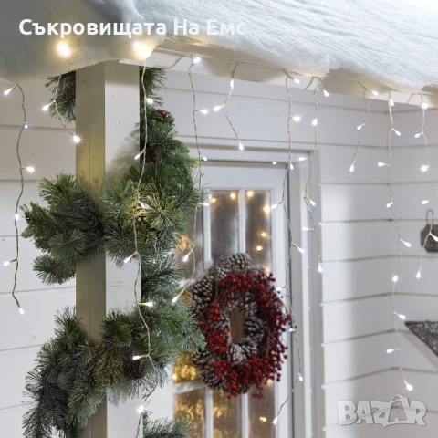 1️⃣2️⃣метра ➖️2️⃣5️⃣ Метра Висящи Коледни Лампи ТИП Завеса  Екстериор/ Интериор 8 Режима на Светене 