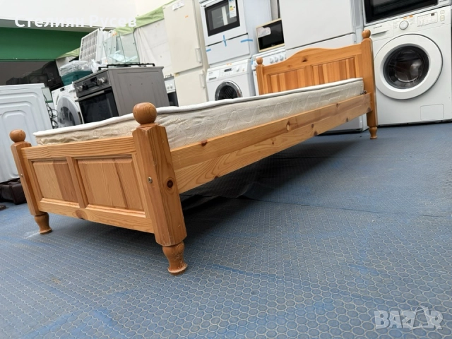  031211 ЧАМ дървено единично легло 80/190 см с матрак -цена 182лв или 93,57 евро d+ - матрака е в пе, снимка 2 - Спални и легла - 52646458