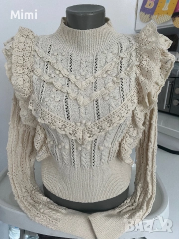 Zara плетена бруза,поло  , снимка 3 - Блузи с дълъг ръкав и пуловери - 51798640