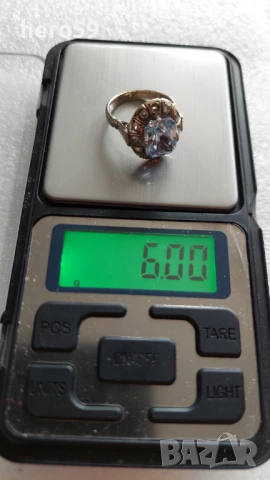 Златен дамски пръстен с аквамарин, злато 14к , снимка 14 - Пръстени - 50634031