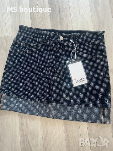 Дънкова пола с камъни 