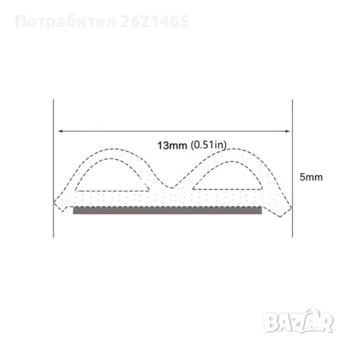 Гумено Уплътнение За Врата На Автомобил, шумоизолация 5 метра дължина, снимка 11 - Аксесоари и консумативи - 47169190