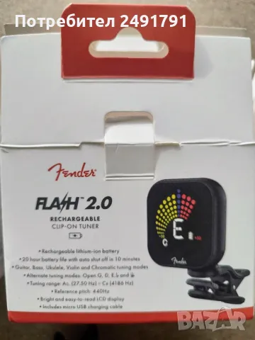 Хроматичен тунер Fender Flash™ 2.0, снимка 6 - Китари - 48148684