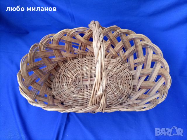 Плетена кошница, елипса, от едно време, снимка 7 - Антикварни и старинни предмети - 45463660