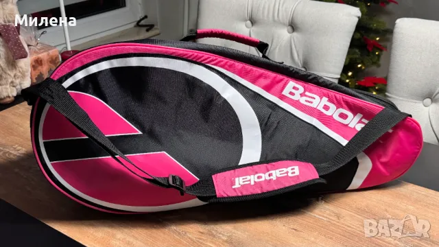 Тенис чанта Babolat Babolat - ярко розово и черно - с джоб, снимка 4 - Тенис - 48644388