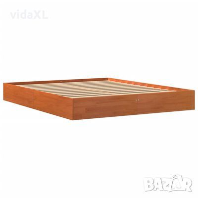 vidaXL Рамка за легло, восъчнокафяв, 160x200 см, борово дърво масив（SKU:844816, снимка 1 - Спални и легла - 45493472