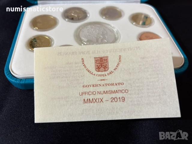 Ватикана PROOF 2019 година - комплектен сет от 1 цент до 2 евро + 20 евро Сребърна монета, снимка 8 - Нумизматика и бонистика - 50812872