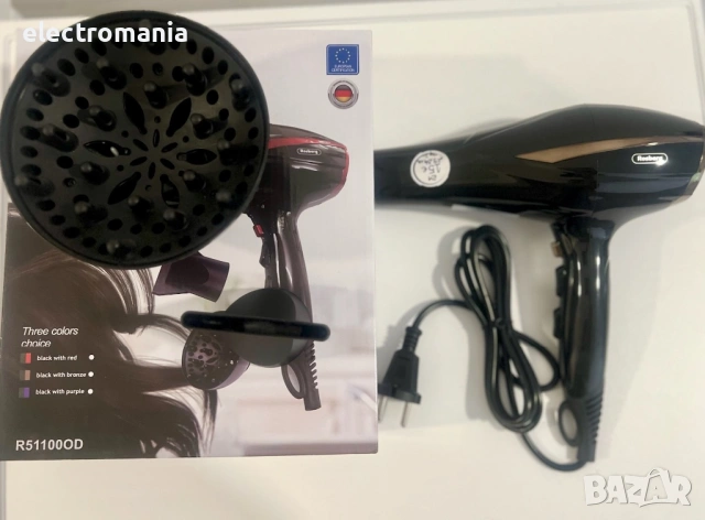 сешоар с дифузер Rosberg R51100OD 2200W, снимка 3 - Сешоари - 53509692