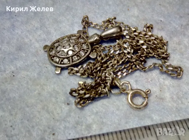 ФИГУРАЛЕН СКЪПОЦЕНЕН СРЕБЪРЕН МЕДАЛЬОН КОСТЕНУРКА СРЕБЪРНА ВЕРИЖКА КОЛИЕ РОДИРАНО СРЕБРО 925 47539, снимка 8 - Колиета, медальони, синджири - 49606084