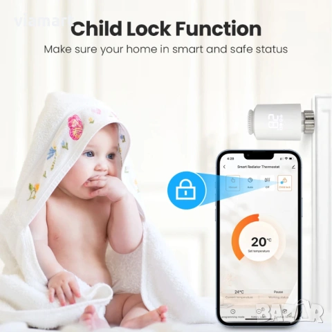 Смарт Термоглава за радиатор AVATTO TRV06, ZigBee 3.0, Tuya/Smart Life, снимка 8 - Друга електроника - 53964243