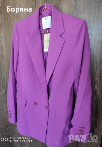 Mango нов с етикет дамски блейзър сако в разкошен цвят орхидея, снимка 5 - Сака - 52815924