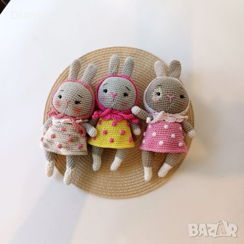 Детска играчка зайче, ръчна изработка, плетени играчки, подарък за момиче, снимка 4 - Други - 45387112