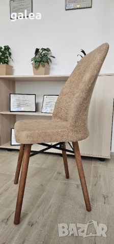 Тапициран трапезен стол - цена за 6 броя, Бежов НОВИ!!!, снимка 2 - Столове - 52442090