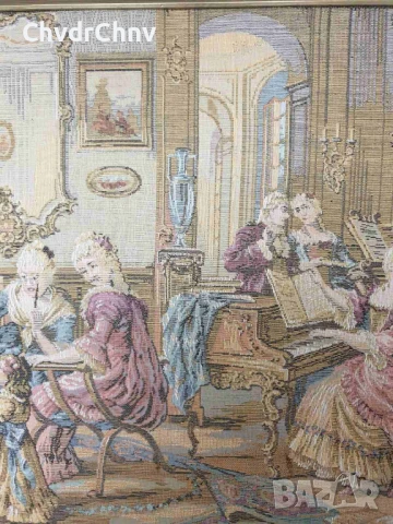 дървена рамка 148x51см/голям стар френски гоблен/барокова картина, снимка 5 - Гоблени - 50524010