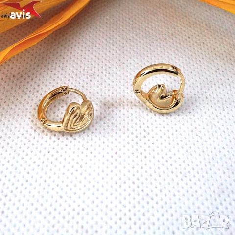 Обеци с 14К златно покритие 2141875, снимка 3 - Обеци - 53663761