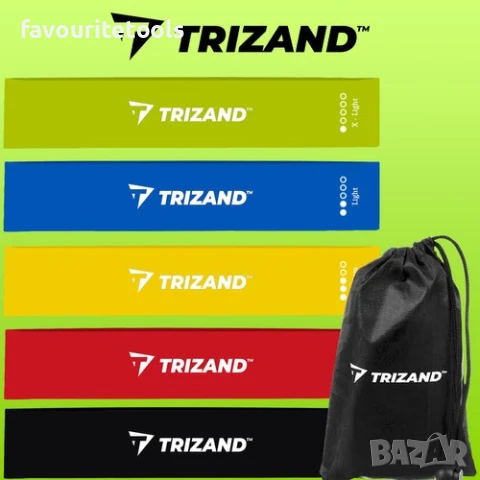 Фитнес ластици Trizand - 5 броя, снимка 3 - Други спортове - 51246568
