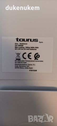 Електронен кантар Taurus Inception Connect BS2802CD Bluetooth, снимка 11 - Електронни везни - 45962814