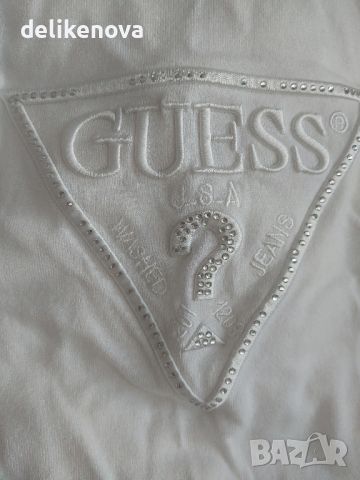 Guess. Original Size M  Бяла блузка, снимка 4 - Тениски - 46498938