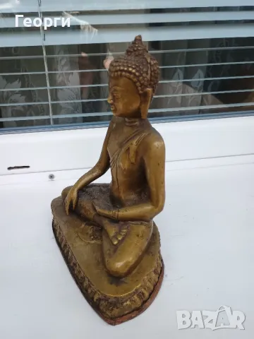 Масивна бронзова статуетка,Буда, снимка 7 - Антикварни и старинни предмети - 50127175
