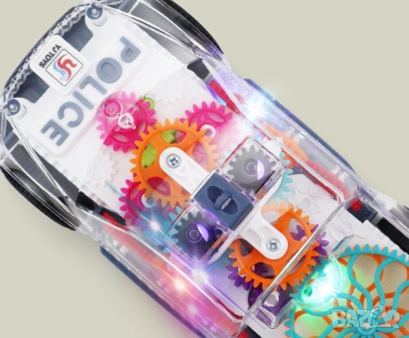 Музикална и светеща, прозрачна, полицейска кола играчка за деца, снимка 13 - Музикални играчки - 45836446