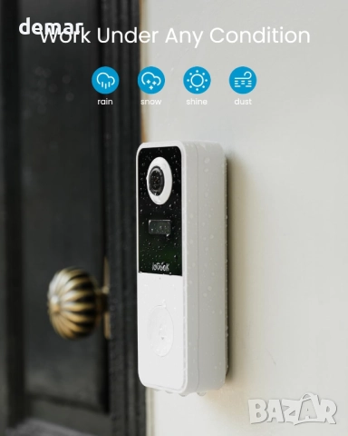 ieGeek безжичен видео звънец,AI детектор на движение,2.4GHz WiFi,Alexa, снимка 9 - IP камери - 52432285