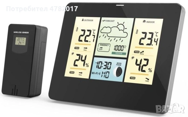 Електронна метеостанция Hama- 176596 с външен сензор