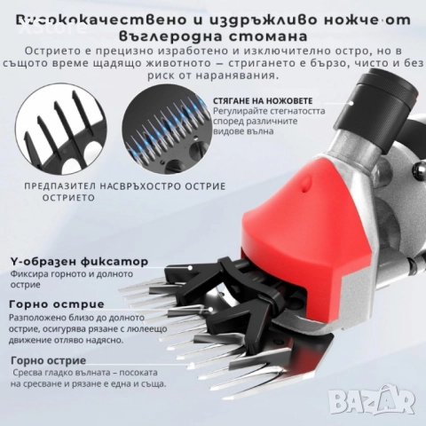 Електрическа машинка за стригане на овце и кози PAT JULIMG – 1000W, 6 скорости, снимка 3 - За селскостопански - 52543451