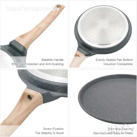 Тиган за палачинки Bobikuke Crepe Pan 20 cm, снимка 3 - Съдове за готвене - 47037127