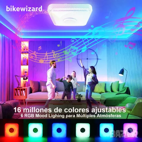 TOPBOS 30W LED таванна лампа с димируема светлина с Bluetooth високоговорител. 28х28 см. НОВА, снимка 4 - Други - 50336093