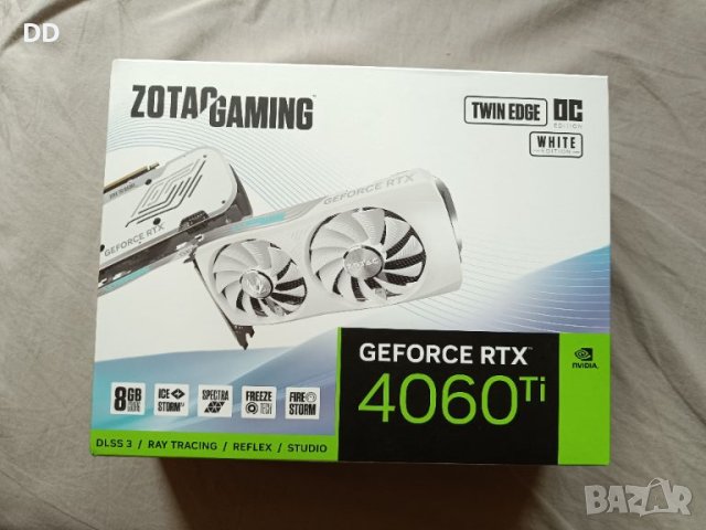 Гаранция!(Нова запечатана) RTX 4060 Ti 8GB ZOTAC GAMING Twin Edge OC White Edition/ Гаранция!