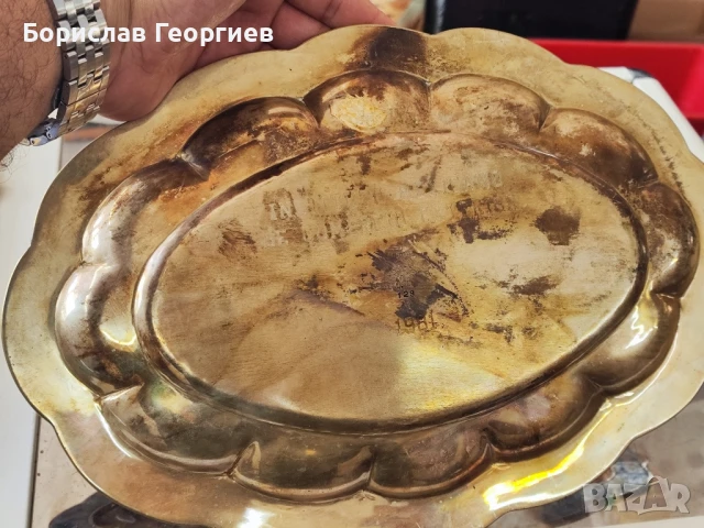 Посребрен поднос с тюркоаз  los castillo taxco Мексико , снимка 5 - Антикварни и старинни предмети - 50859093