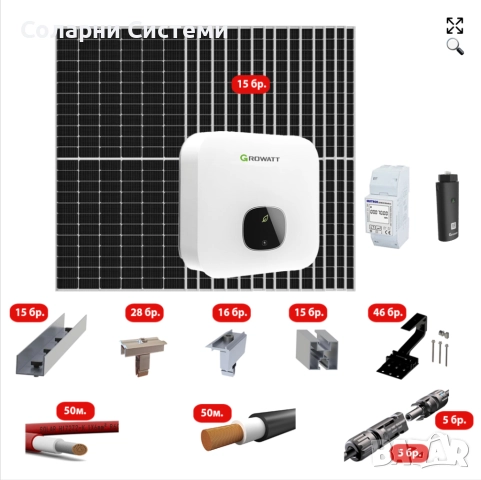 KT-MIN6-A410-K6 Соларна система 6kW – комплект за керемиден покрив