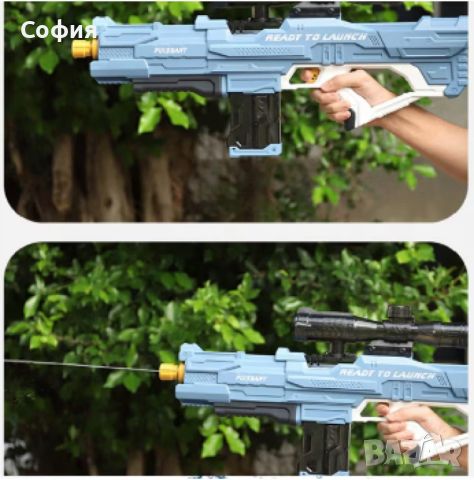 Акумулаторна водна пушка с оптика за деца и възрастни СТРЕЛБА  10 МЕТРА "", снимка 3 - Други - 46066984