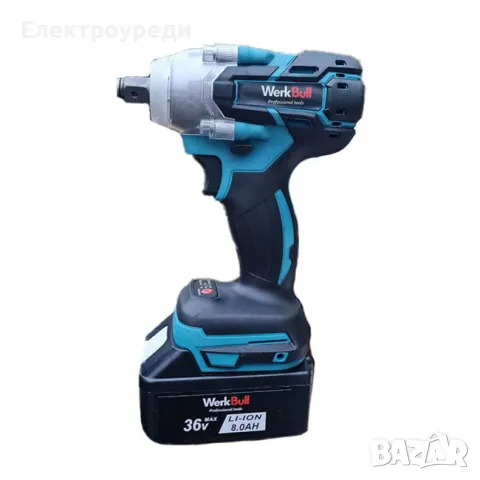Немски Безчетков Акумулаторен Ударен Гайковерт – Винтоверт 36V 8Ah 850 N/m + подарък 3 бр. вложки и , снимка 3 - Винтоверти - 49194974