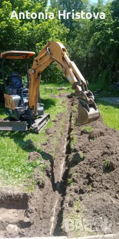 услуги с мини багер и самосвал,дренажи,септични ями