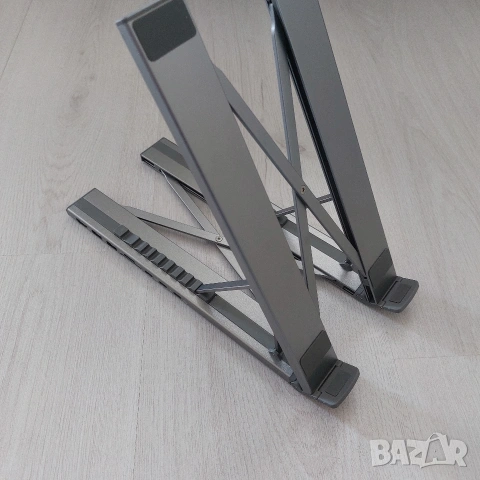 Професионална 8-в-1 Алуминиева Стойка за Лаптоп с USB-C Докинг Станция (4K HDMI, 100W PD)