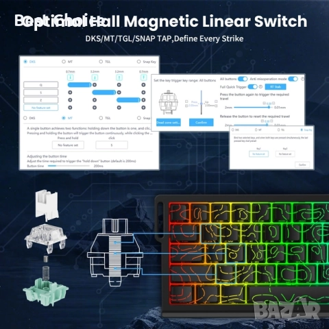 Гейминг RGB клавиатура Geeky GK61 SE 60, снимка 2 - Клавиатури и мишки - 52817907