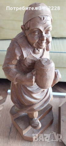 Дърворезба голяма масивна със стойка за стена за ценители , снимка 6 - Декорация за дома - 54005752