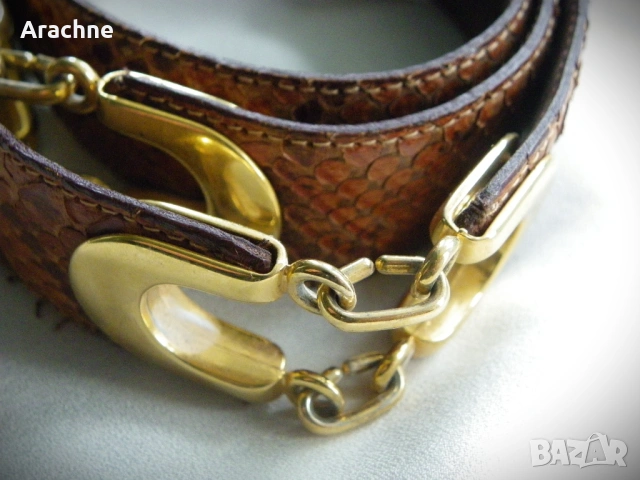 Дамски колан от кожа на бирмански питон, снимка 2 - Колани - 44294192