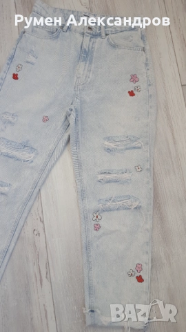 Светло сини дънки дамски дънки BERSHKA DENIM EUR38, снимка 6 - Дънки - 52172540