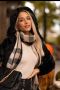 Кариран дамски  шал в бежово и черно  

, снимка 1 - Шалове - 45692896
