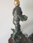 54см-14кг Moreau статуетка/стара френска бронзова скулптура/фигура на пожарникар с момиченце, снимка 3