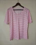 Нова дамска лека памучна розов бяла тениска с къс ръкавL размер, снимка 1