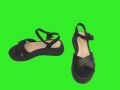 Дамски черни сандали с анатомична подметка на лека платформа, снимка 4