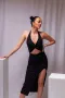Черна елегантна дамска рокля , снимка 3