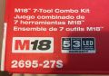 Milwaukee M18 18V Безжичен комбиниран комплект с 7 инструмента от САЩ, снимка 4