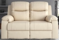 Кожен двуместен диван с лежанка. Реклайнер Дрим, двойка /с ръчен механизм/ бежов. , снимка 10