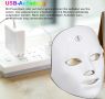 LED маска за лице със сензорен бутон, 7 цвята LED светлинна терапевтична маска за лице, снимка 4