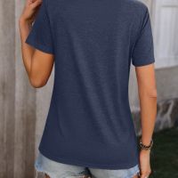 Дамска лятна тениска с кръгло деколте и къс ръкав, 5цвята , снимка 12 - Тениски - 45178081